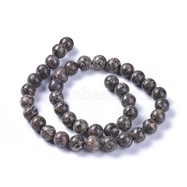 Chapelets de perles de jaspe en peau de léopard naturel(G-G803-15A-10mm)-2