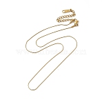 Ion Plating(IP) 304 Stainless Steel Boston Link Chain Necklace for Women, Real 14K Gold Plated, 16.02 inch(40.7cm)(NJEW-G097-03G)