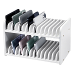 Wood with Iron Mobile Phone Storage Box, Rectangle, White, 190x190x310mm(AJEW-WH0481-200)