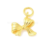 925 Sterling Silver Bowknot Charms with Jump Rings & 925 Stamp, Golden, 12x12x4mm, Hole: 3mm(STER-P059-02C-G)