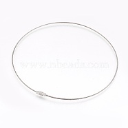 304 Stainless Steel Bracelet Making, with Clasps, Stainless Steel Color, 18.3 inch(46.5cm), 1.5mm(BJEW-F167-04P-B)