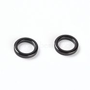 Porcelain Fishing Rod Guide Ring, Flat Round, Black, 12x2.5mm, Hole: 8.5mm(FIND-WH0076-53J)