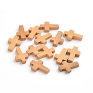 Wood Pendants, Cross Pendants, Lead Free, Camel, 22x14x4mm, Hole: 1.8~2mm(X-WOOD-S029-LF)