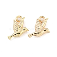 CCB Plastic Pendants, Bird Charms, Golden, 17x15x5.5mm, Hole: 2mm(CCB-L014-28G)