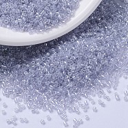 MIYUKI Delica Beads, Cylinder, Japanese Seed Beads, 11/0, (DB1476) Transparent Pale Amethyst Luster, 1.3x1.6mm, Hole: 0.8mm, about 10000pcs/bag, 50g/bag(SEED-X0054-DB1476)