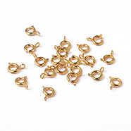 Brass Spring Ring Clasps, Jewelry Components, Golden, 6mm, Hole: 1.5mm(EC095-G)