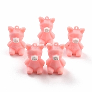 PVC Faceted Cartoon Pig Pendants, for DIY Keychain Making, Pink, 44x27x27.5mm, Hole: 3mm(FIND-B002-16)