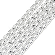 Unwelded Aluminum Curb Chains, Gainsboro, 8x4.5x1.4mm(X-CHA-S001-038A)