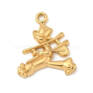 Ion Plating(IP) 304 Stainless Steel Pendants, Human Charm, Real 18K Gold Plated, 17.5x15x2mm, Hole: 1.4mm(STAS-N103-145G)