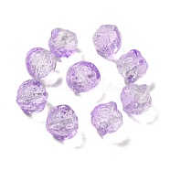 Transparent Glass Beads, Gradient Color, Walnut, Lilac, 12x13x12mm, Hole: 1.2mm(GLAA-D025-04G)