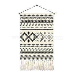 Polyester Bohemia Mandala Wall Tapestrys, for Home Decoration, with Wood Bar, Nulon Rope, Plastic Hook, Rectangle, Rhombus, 500x350mm(DJEW-PW0012-134B)