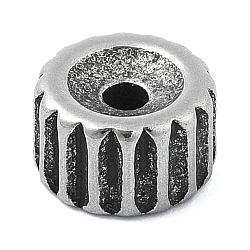 304 Stainless Steel Beads, Column, Antique Silver, 8x5mm, Hole: 1.8mm(STAS-H219-07AS)