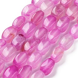 Natural Agate Beads Strands, Dyed & Heated, Twist, Magenta, 12x8x8mm, Hole: 1.2mm, about 33pcs/strand, 16.34''(41.5cm)(G-G172-01D)