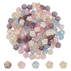 WADORN 150Pcs 5 Colors Transparent Acrylic Beads, Flower, Mixed Color, 18.5~19x18.5~19x7~10mm, Hole: 1.6~2mm, 30pcs/color(FIND-WR0011-40)