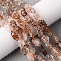 Natural Rutilated Quartz Beads Strands, Nuggets, 6~10.5x6~7.5x4~5mm, Hole: 0.8mm, about 50~55pcs/strand, 15.94''(40.5cm)(G-A208-05)