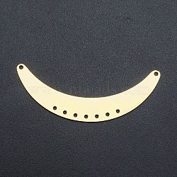 201 Stainless Steel Chandelier Components Links, 9 hole Links, Laser Cut, Moon, Golden, 20x53x1mm, Hole: 1.6mm(STAS-R111-LA206)