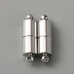 Alloy Magnetic Clasps, for Pendant Necklaces Making, Platinum, Column, 20.5x6mm, Hole: 1.6mm(FIND-TAC0014-70B)