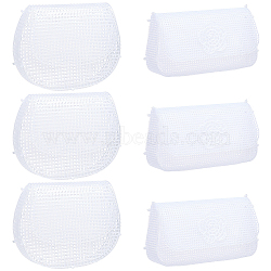 6Pcs 2 Styles PE Canvas Sheets, Bucket Bag Template, for Yarn Crafting, Knit and Crochet Projects, White, 338~423x228~356x1.5mm, 3pcs/style(DIY-CY0004-01)