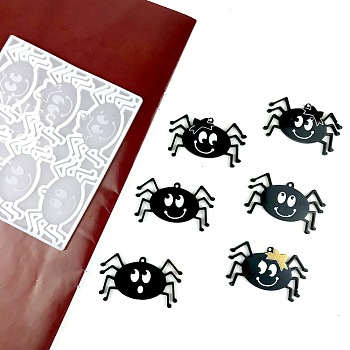 DIY Spider Big Pendant Silicone Molds, Resin Casting Molds, for UV Resin & Epoxy Resin Jewelry Making, White, 112x125.5x4mm, Hole: 2mm, Spider: 35x60mm