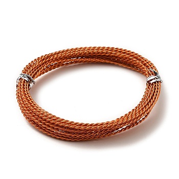 Aluminum Wire, Twisted Round, Chocolate, 1.6mm, about 16.40 Feet(5m)/Roll