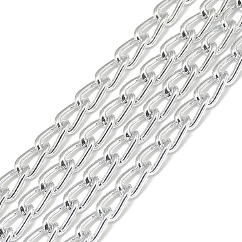 Unwelded Aluminum Curb Chains, Gainsboro, 8x4.5x1.4mm