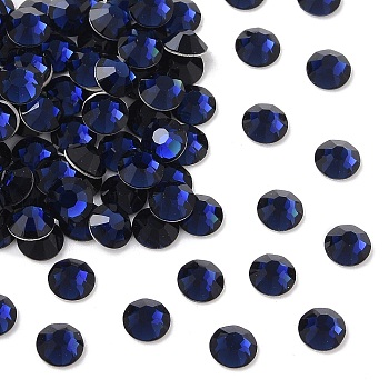 Preciosa&reg MAXIMA Crystal No Hotfix Flatback Stones, Czech Crystal, Dura Foiling, Round(438 11 615 Chaton Rose), 30280 Dark Indigo, SS8(2.3~2.5mm)