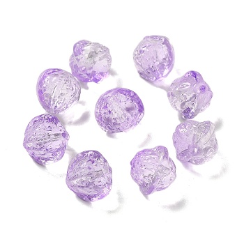 Transparent Glass Beads, Gradient Color, Walnut, Lilac, 12x13x12mm, Hole: 1.2mm