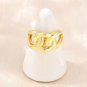 Brass Cuff Open Rings, Lead Free & Cadmium Free, Long-Lasting Plated, Rack Plating, Real 18K Gold Plated, 12.5mm, Inner Diameter: 18mm