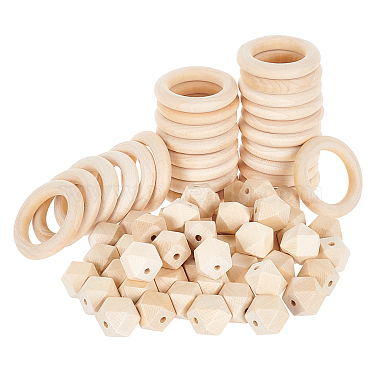 20mm Mixed Shapes Wood Beads