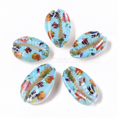 Printed Natural Cowrie Shell Beads(X-SSHEL-R047-01-C01)-2