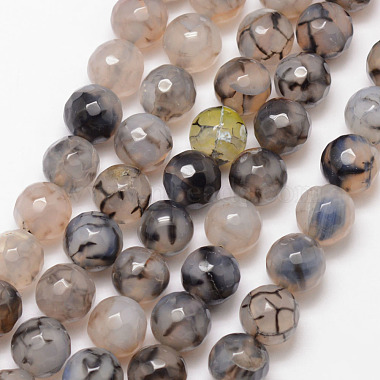 10mm BurlyWood Round Dragon Veins Agate Beads