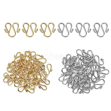 50Pcs 2 Colors 304 Stainless Steel Hook Clasps(STAS-CJ0002-12)-3