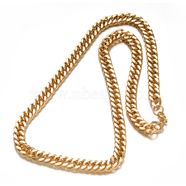 304 Stainless Steel Twisted Chains Necklaces(NJEW-L398-07G)-2