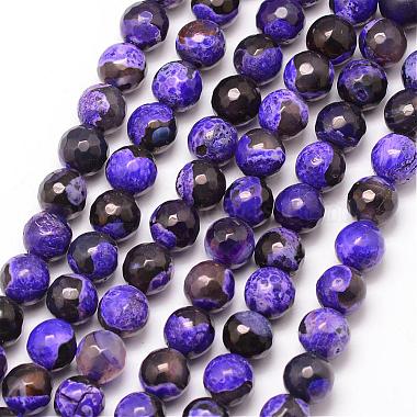 8mm Indigo Round Fire Agate Beads