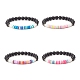 Synthetic Black Stone & Handmade Polymer Clay Heishi Beads Stretch Bracelet(BJEW-JB07509)-1