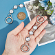Flat Round Faceted Glass & Alloy Link Purse Strap Extenders(HJEW-AB00197)-4