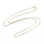 925 Sterling Silver Cable Chains Necklace for Women, Real 18K Gold Plated, 15.75 inch(40cm)(STER-I021-08A-G)