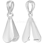 Anti-Tarnish 2Pcs 925 Sterling Silver Pendant Bails, Ice Pick Pinch Bails, Platinum, 18.4x5.2mm, Hole: 3.5x4mm, Pin: 0.8mm(STER-BBC0005-50P)