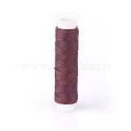 Round Waxed Polyester Twisted Cord, Micro Macrame Cord, for Leather Projects, Bookbinding, Dark Red, 0.65mm, about 21.87 yards(20m)/roll(YC-L003-D-22)