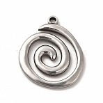 Non-Tarnish 304 Stainless Steel Pendants, Vortex, Stainless Steel Color, 23x19.5x2mm, Hole: 1.6mm(STAS-P322-11P)