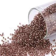 TOHO Round Seed Beads, Japanese Seed Beads, (746) Copper Lined Light Amethyst, 15/0, 1.5mm, Hole: 0.7mm, about 15000pcs/50g(SEED-XTR15-0746)