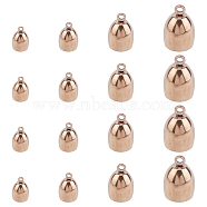 PVD Vacuum Plating 304 Stainless Steel Cord Ends, End Caps, Rose Gold, 8~14x4~10mm, Hole: 2mm, 3~8mm inner diameter, 16pcs/box(STAS-UN0010-59RG)