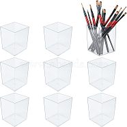 Transparent Acrylic Pen Holders, for Desk, Cuboid, Clear, 73x73x102mm, Inner Diameter: 70x70mm(AJEW-WH0013-94)