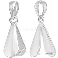 Anti-Tarnish Beebeecraft 2Pcs 925 Sterling Silver Pendant Bails, Ice Pick Pinch Bails, Platinum, 18.4x5.2mm, Hole: 3.5x4mm, Pin: 0.8mm(STER-BBC0005-50P)