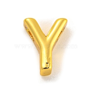 Brass Pendants, Real 18K Gold Plated, Letter Y, 8x6.5x3mm, Hole: 1.2mm(KK-P263-13G-Y)