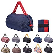Polyester Portable Shopping Bag, Collapsible Shopping Bag, High-capacity, Prussian Blue, 81~81.5x7.8~80x0.7~0.8cm(ABAG-SZC0008-02G)