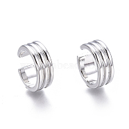 Brass Cuff Earrings, Ring, Platinum, 12x11x4.2mm, Inner Diameter: 10mm(EJEW-I249-12P)