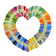 100 Skeins 100 Colors 6-Ply Polyester Embroidery Floss, Cross-Stitch Threads, Mixed Color, 0.4mm, about 8.75 Yards(8m)/skein, 1 skein/color(PW-WG87196-01)