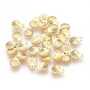 304 Stainless Steel Pendants, for DIY Jewelry Making, Shell, Real 24K Gold Plated, 7.5x5.5x0.5mm, Hole: 0.8mm(X-STAS-G176-35G)