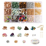 DIY Gemstone Beaded Earring Bracelet Making Kit, Including Natural & Synthetic Stone & Shell & Glass Chips Beads, Seed Beads, Iron Earring Hooks(DIY-YW0006-22)